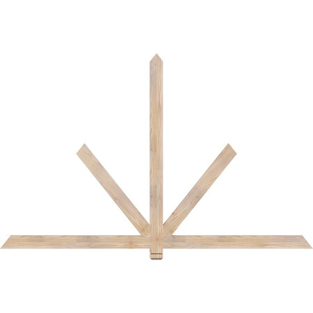 Ekena Millwork Kennewick Smooth Timber Gable Bracket, Douglas Fir, 84"W x 53"H x 1 1/2"D x 3 1/2"F, 15/12 Pitch GBW084X53X0204KEN00SDF